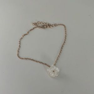 gold and pearly white flower bracelet